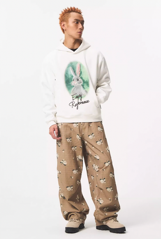 EMPTY REFERENCE Watercolor Rabbit Print Hoodie | Face 3 Face