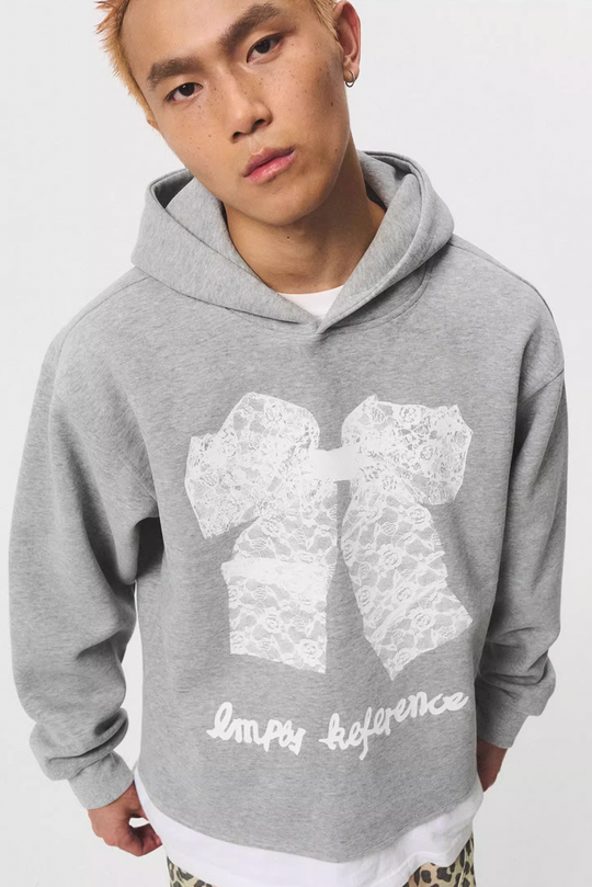 EMPTY REFERENCE Lace Bow Printed Hoodie | Face 3 Face