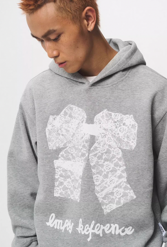 EMPTY REFERENCE Lace Bow Printed Hoodie | Face 3 Face