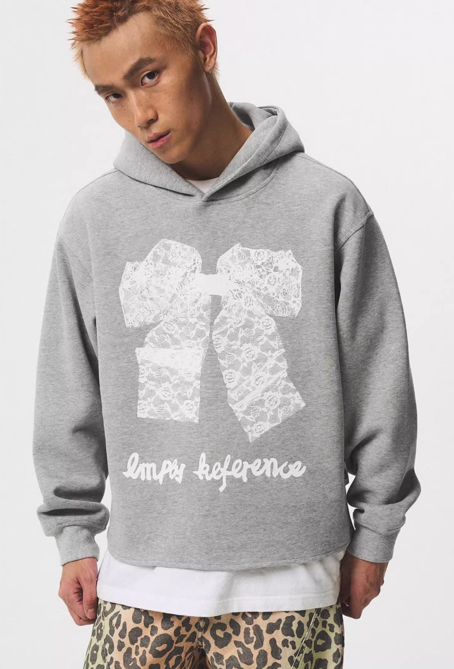 EMPTY REFERENCE Lace Bow Printed Hoodie | Face 3 Face