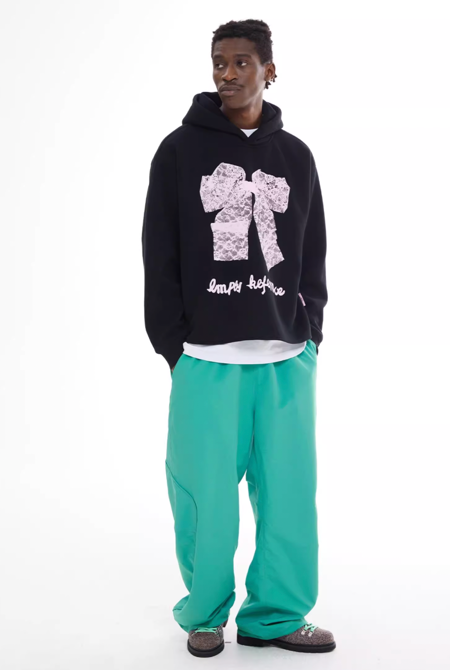 EMPTY REFERENCE Lace Bow Printed Hoodie | Face 3 Face