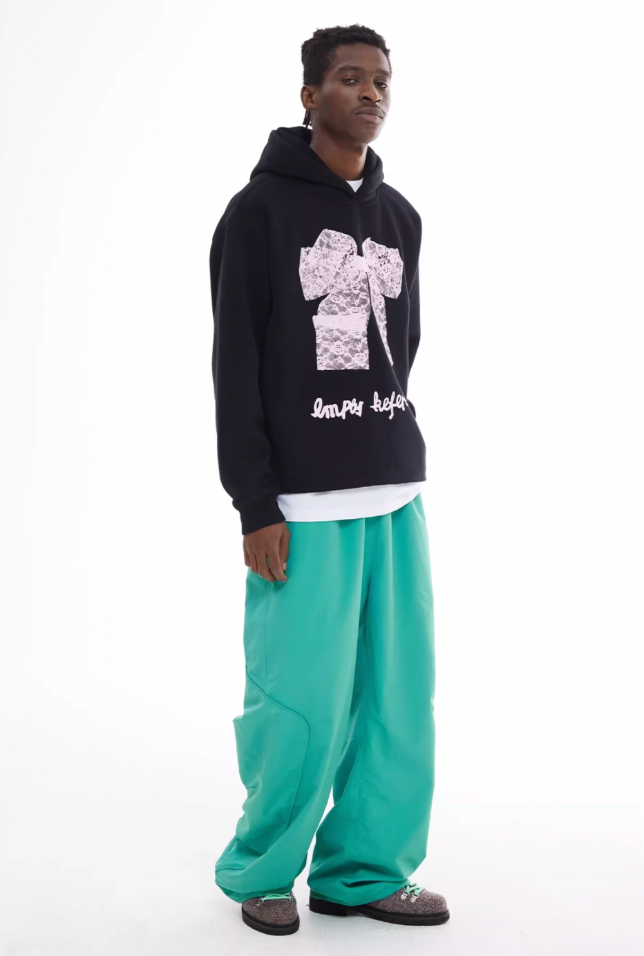 EMPTY REFERENCE Lace Bow Printed Hoodie | Face 3 Face