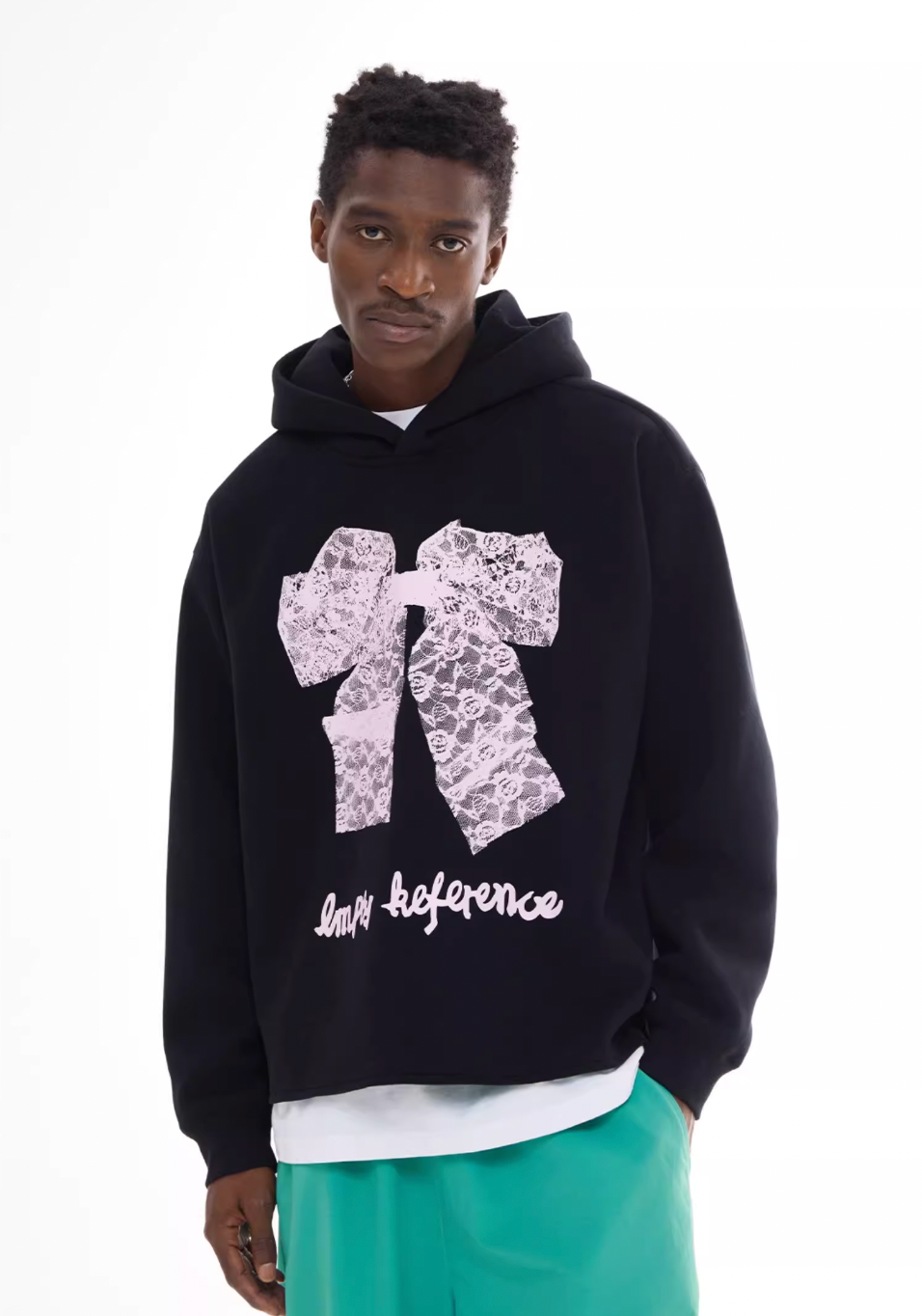 EMPTY REFERENCE Lace Bow Printed Hoodie | Face 3 Face