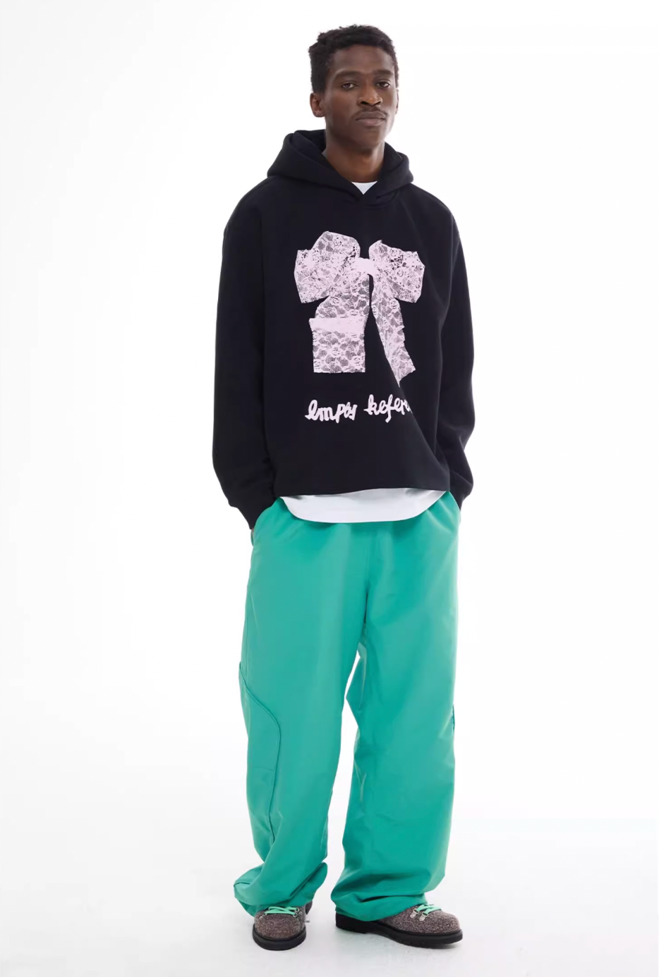 EMPTY REFERENCE Lace Bow Printed Hoodie | Face 3 Face