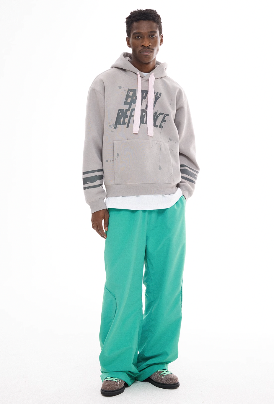 EMPTY REFERENCE Ink Hand Painted Logo Hoodie | Face 3 Face