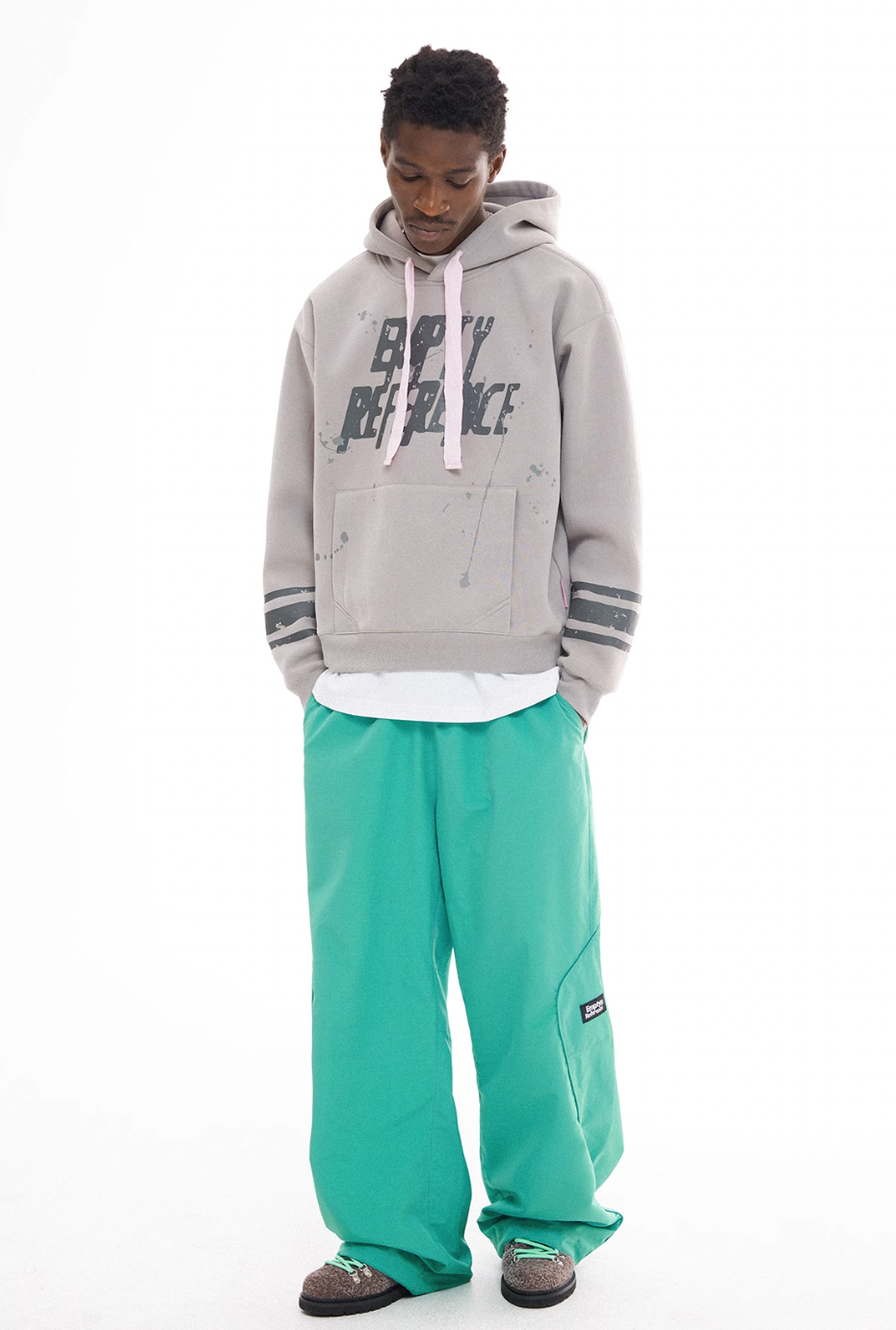 EMPTY REFERENCE Ink Hand Painted Logo Hoodie | Face 3 Face