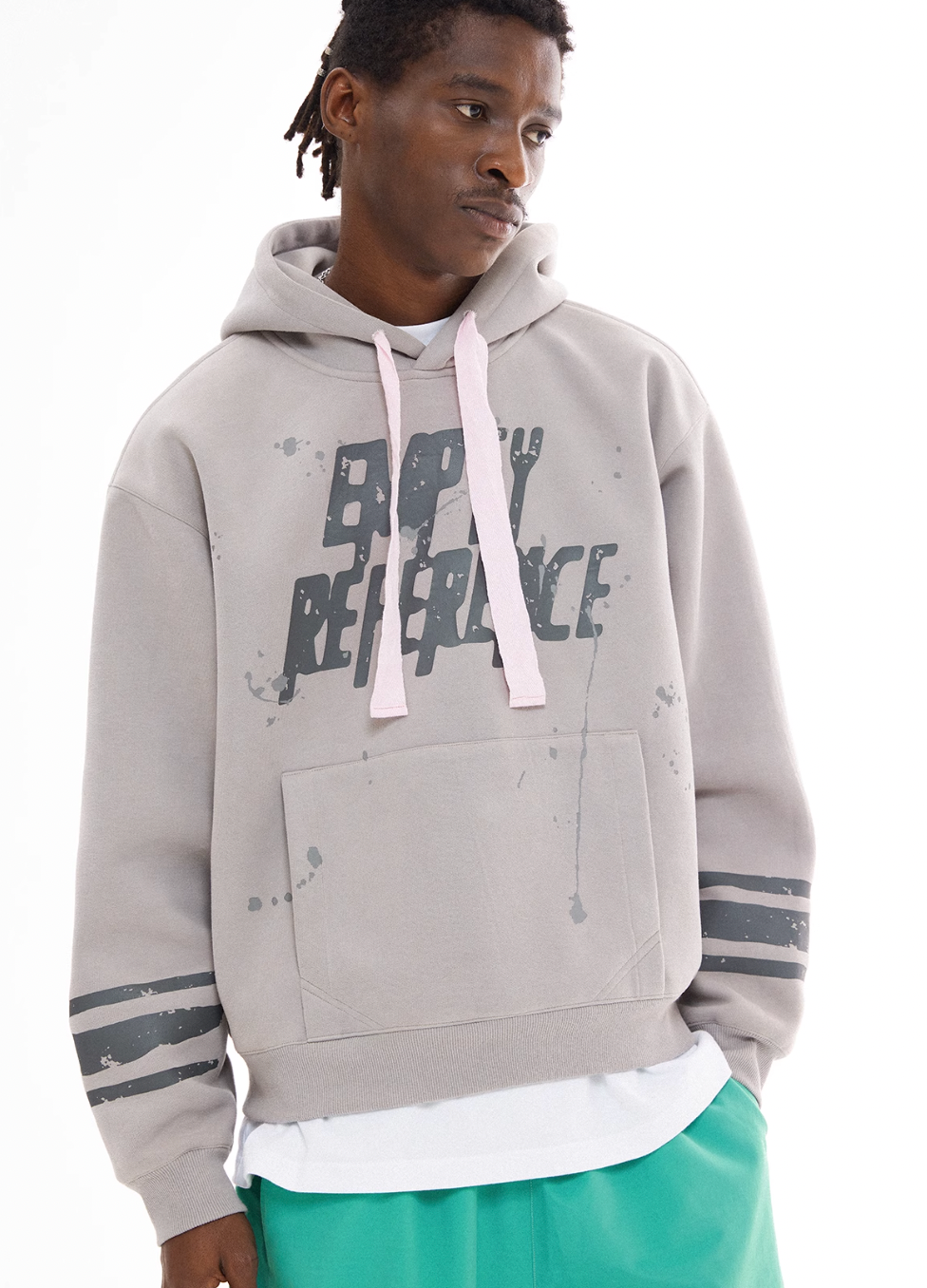EMPTY REFERENCE Ink Hand Painted Logo Hoodie | Face 3 Face