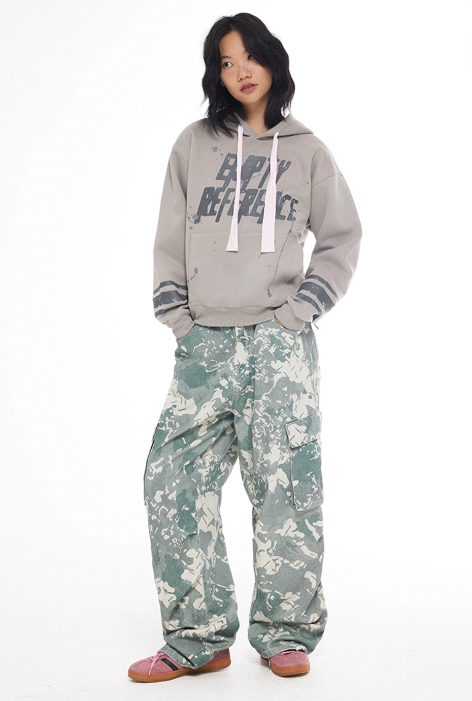 EMPTY REFERENCE Ink Hand Painted Logo Hoodie | Face 3 Face