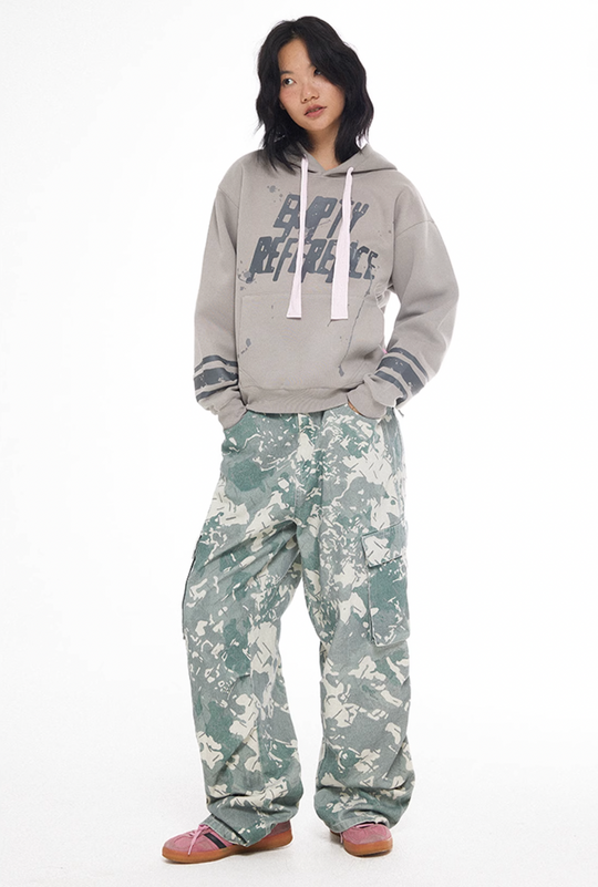 EMPTY REFERENCE Ink Hand Painted Logo Hoodie | Face 3 Face