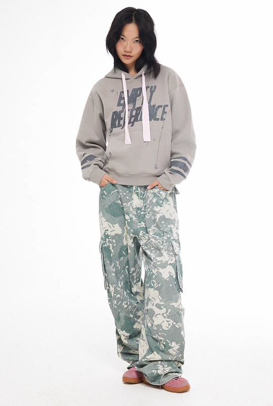 EMPTY REFERENCE Ink Hand Painted Logo Hoodie | Face 3 Face