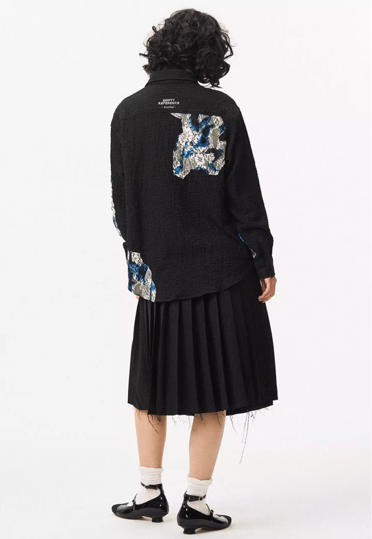 EMPTY REFERENCE Burnt Flower Lace Long Sleeve Shirt | Face 3 Face