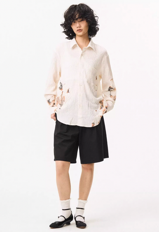 EMPTY REFERENCE Burnt Flower Lace Long Sleeve Shirt | Face 3 Face
