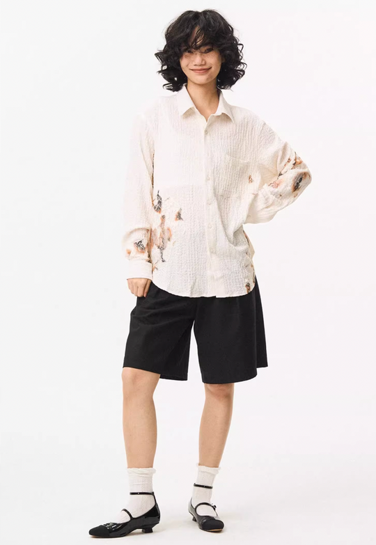 EMPTY REFERENCE Burnt Flower Lace Long Sleeve Shirt | Face 3 Face