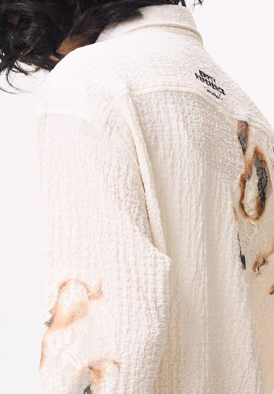 EMPTY REFERENCE Burnt Flower Lace Long Sleeve Shirt | Face 3 Face