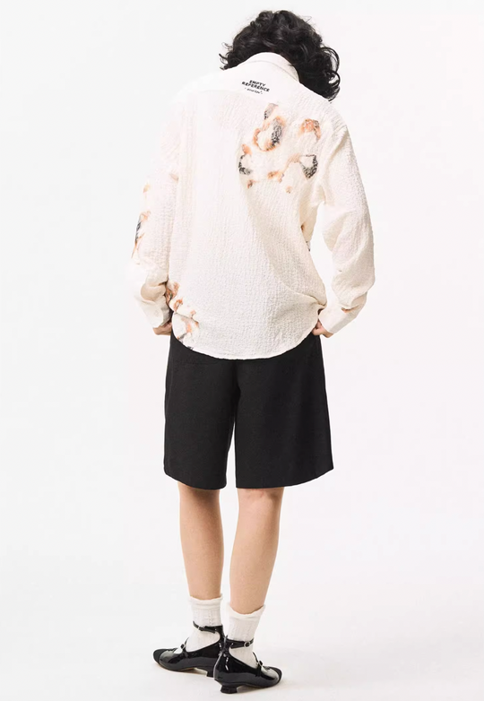 EMPTY REFERENCE Burnt Flower Lace Long Sleeve Shirt | Face 3 Face