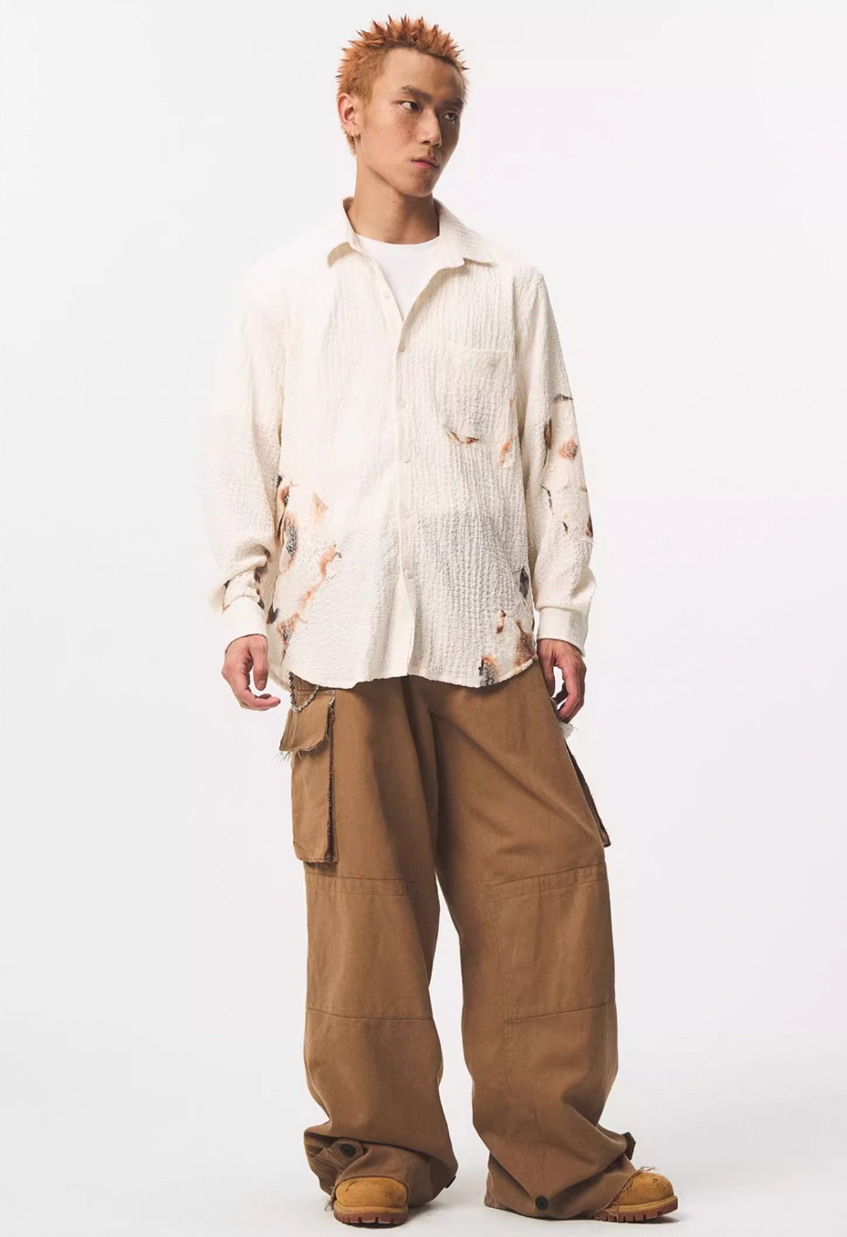 EMPTY REFERENCE Burnt Flower Lace Long Sleeve Shirt | Face 3 Face