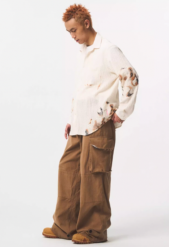 EMPTY REFERENCE Burnt Flower Lace Long Sleeve Shirt | Face 3 Face