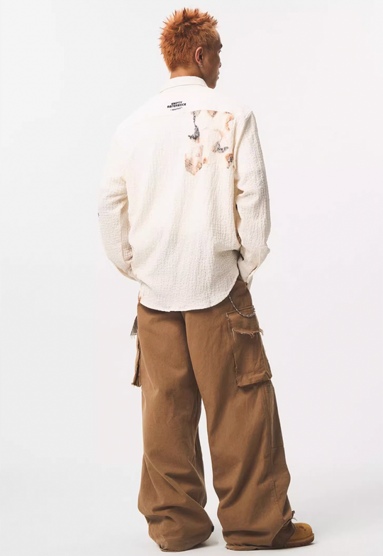 EMPTY REFERENCE Burnt Flower Lace Long Sleeve Shirt | Face 3 Face