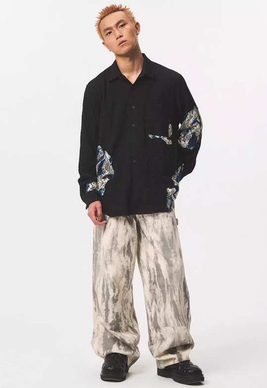 EMPTY REFERENCE Burnt Flower Lace Long Sleeve Shirt | Face 3 Face