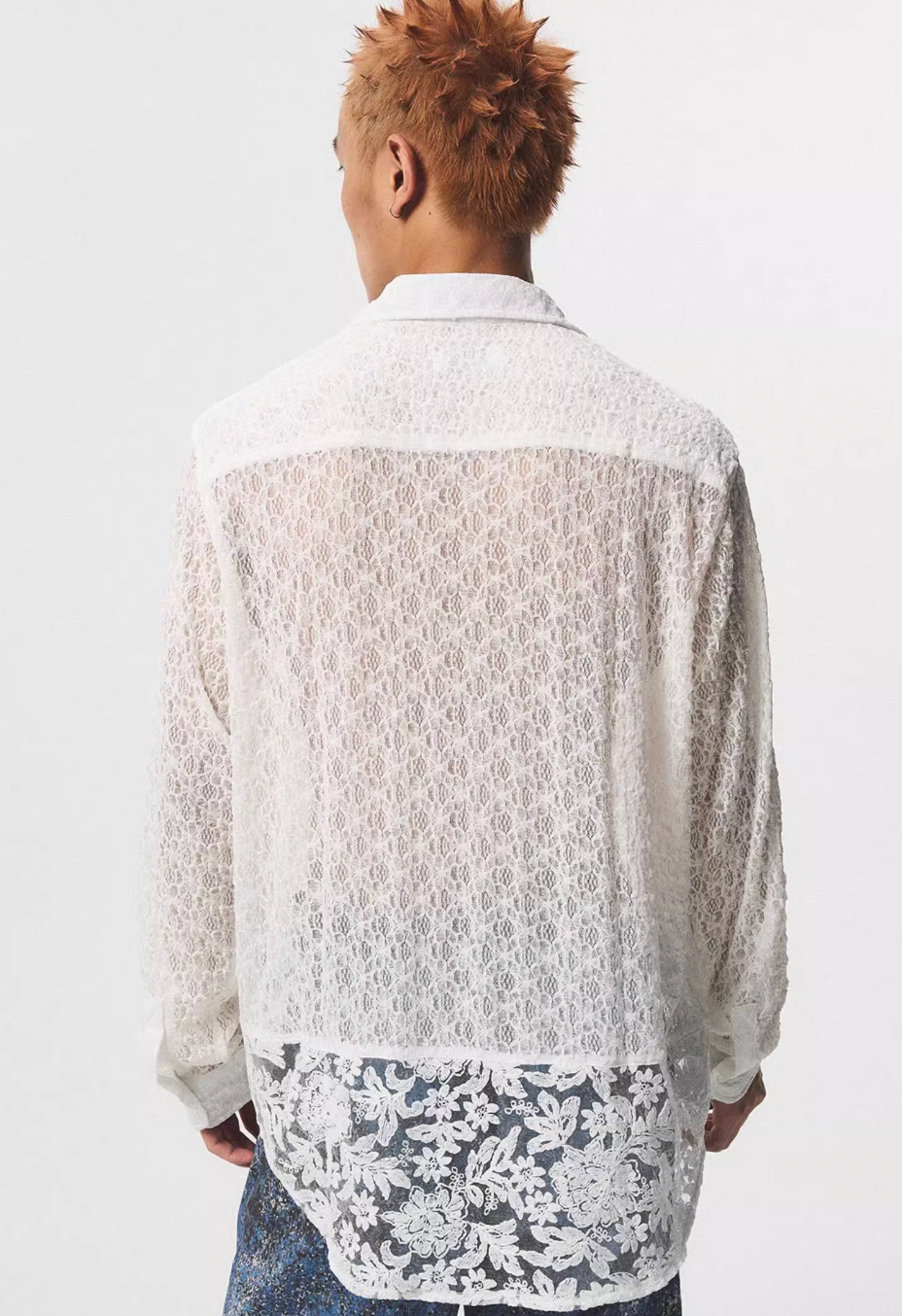 EMPTY REFERENCE Lace Patchwork Long Sleeve Shirt | Face 3 Face