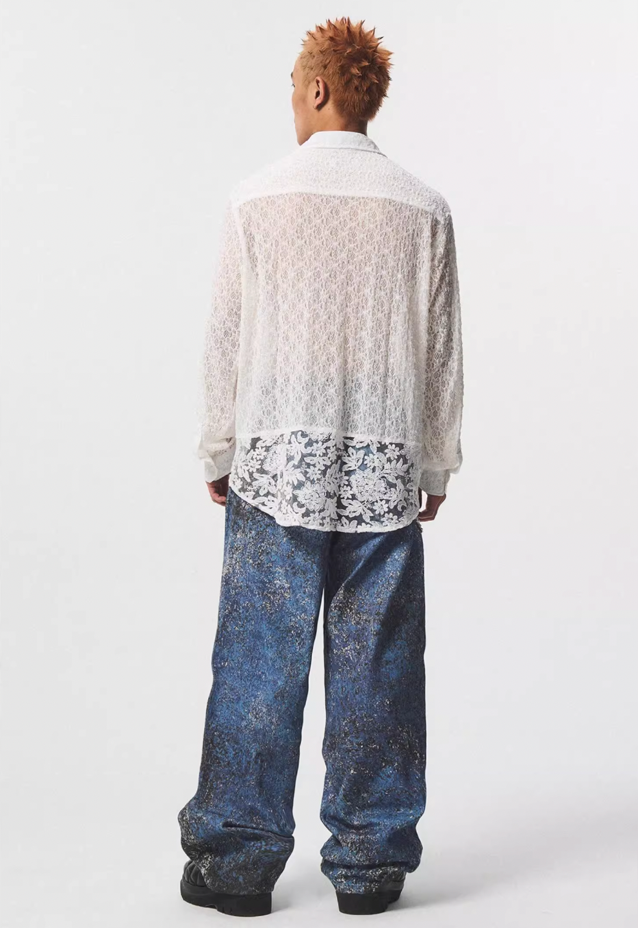 EMPTY REFERENCE Lace Patchwork Long Sleeve Shirt | Face 3 Face