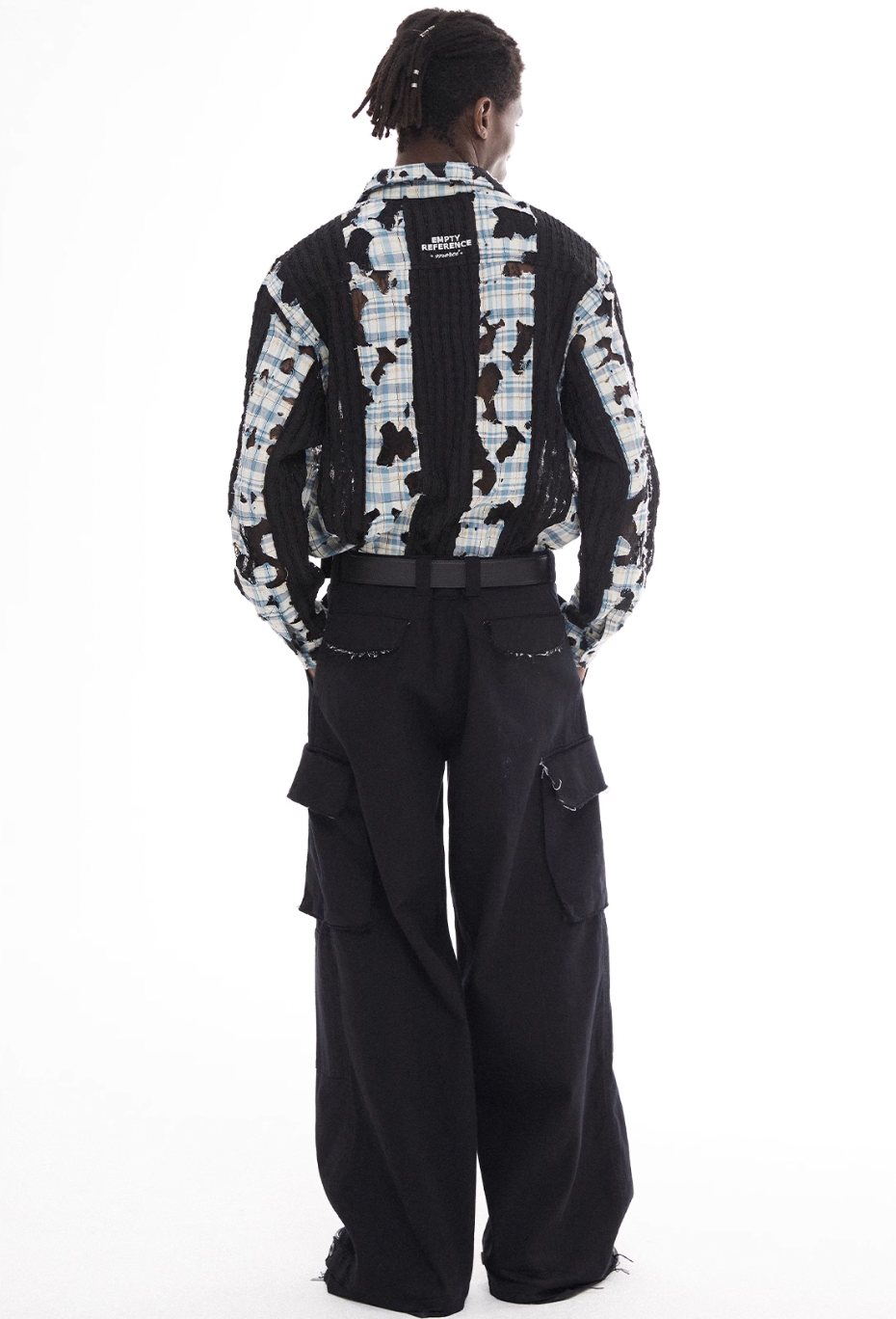 EMPTY REFERENCE Plaid Lace Patchwork Long Sleeve Shirt | Face 3 Face