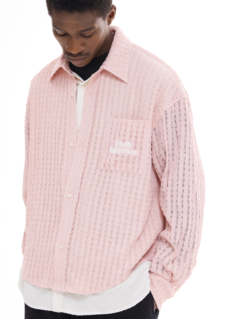EMPTY REFERENCE Pink Faux Two Piece Long Sleeve Shirt | Face 3 Face