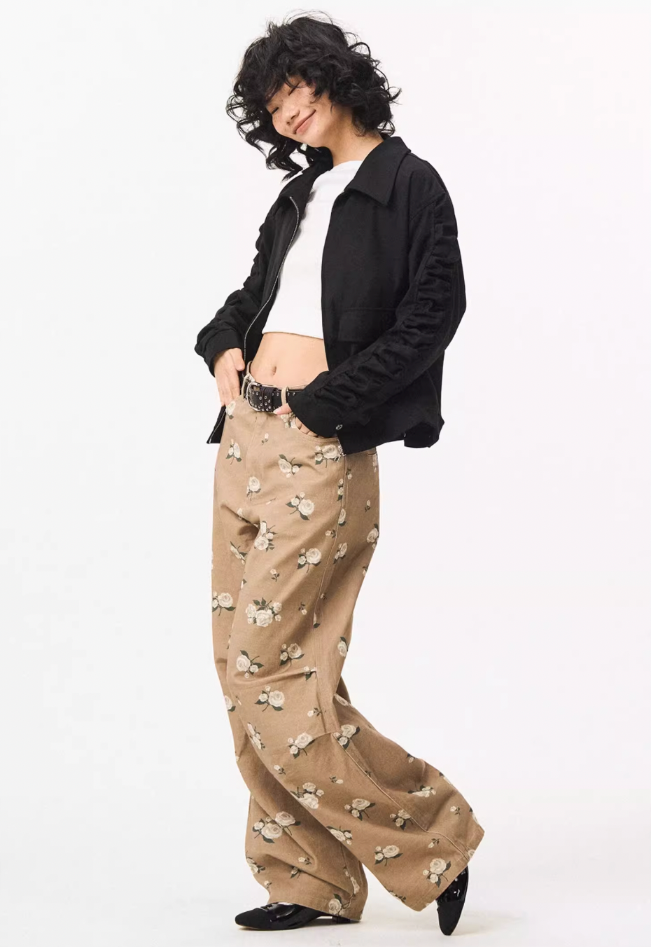 EMPTY REFERENCE Floral Baggy Work Pants | Face 3 Face