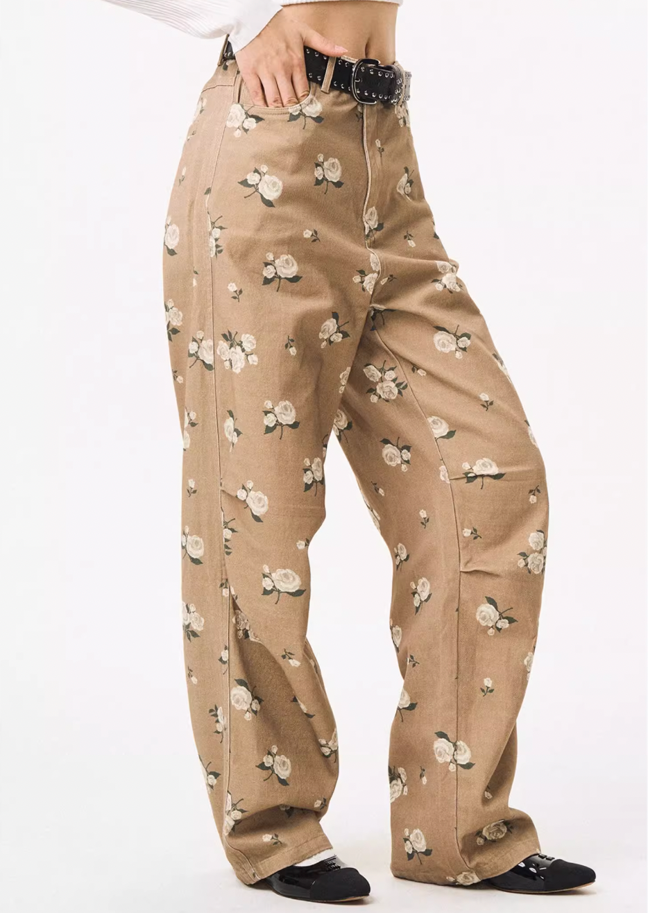 EMPTY REFERENCE Floral Baggy Work Pants | Face 3 Face