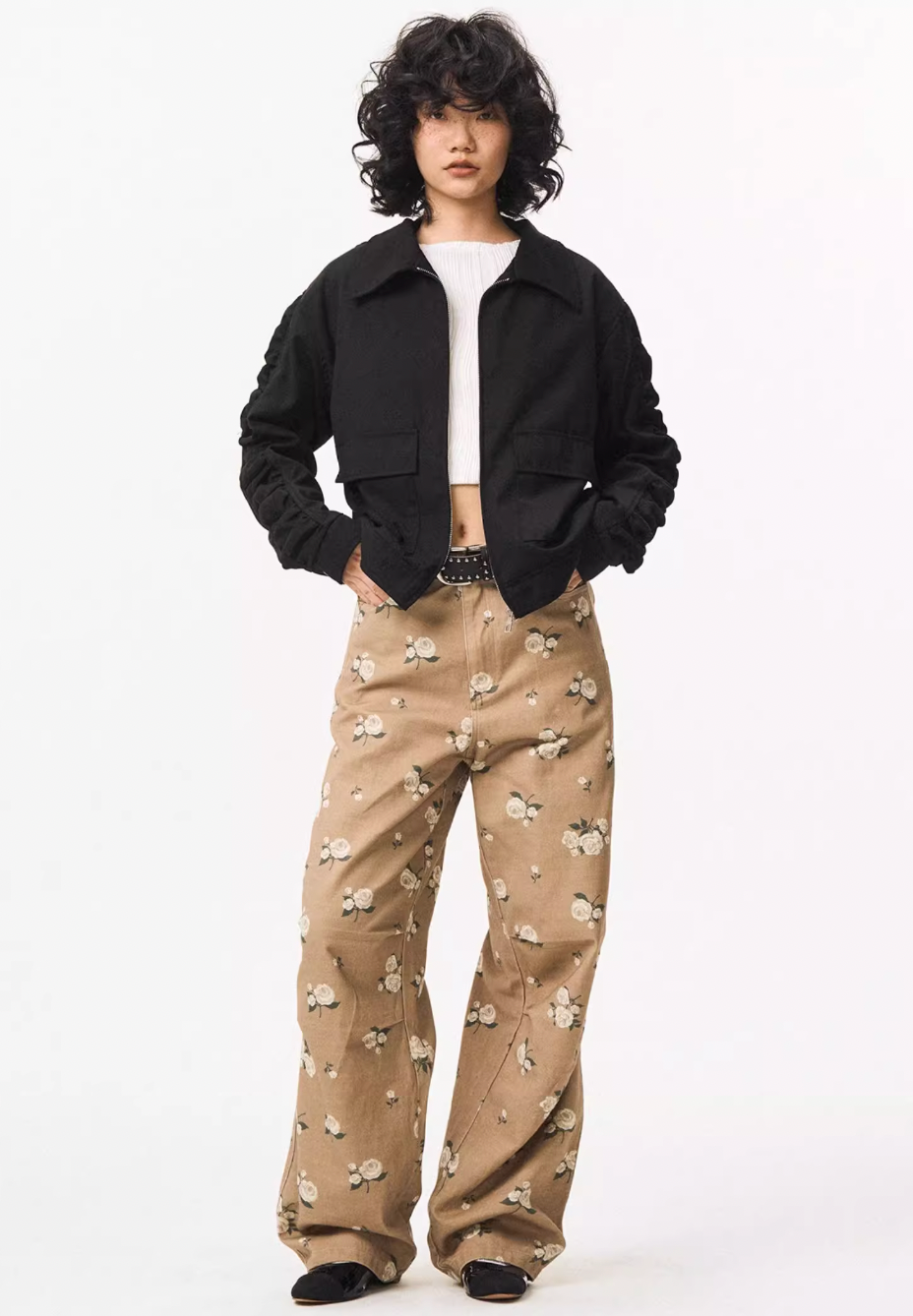 EMPTY REFERENCE Floral Baggy Work Pants | Face 3 Face