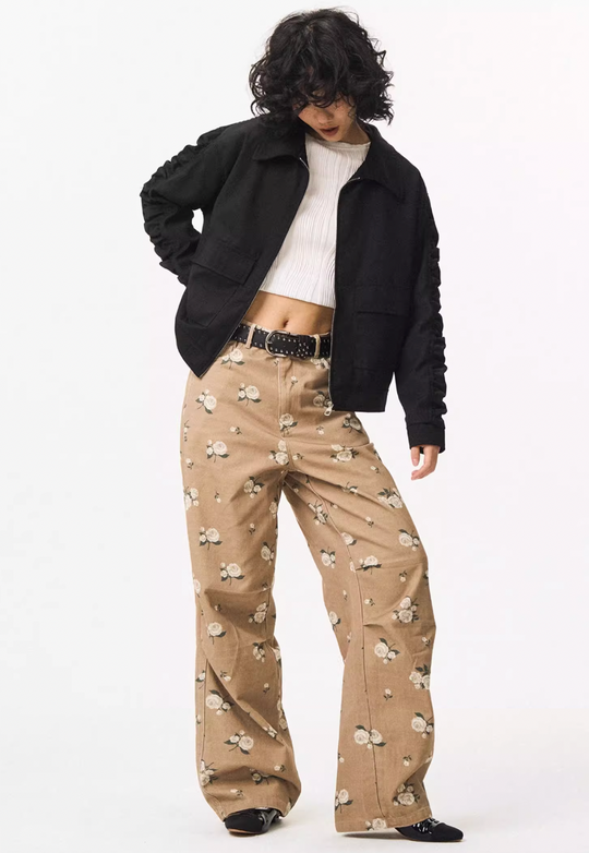 EMPTY REFERENCE Floral Baggy Work Pants | Face 3 Face