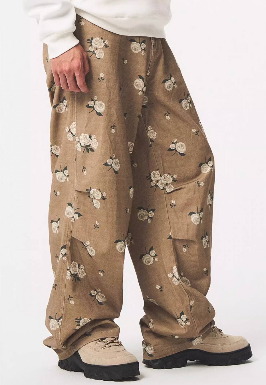 EMPTY REFERENCE Floral Baggy Work Pants | Face 3 Face