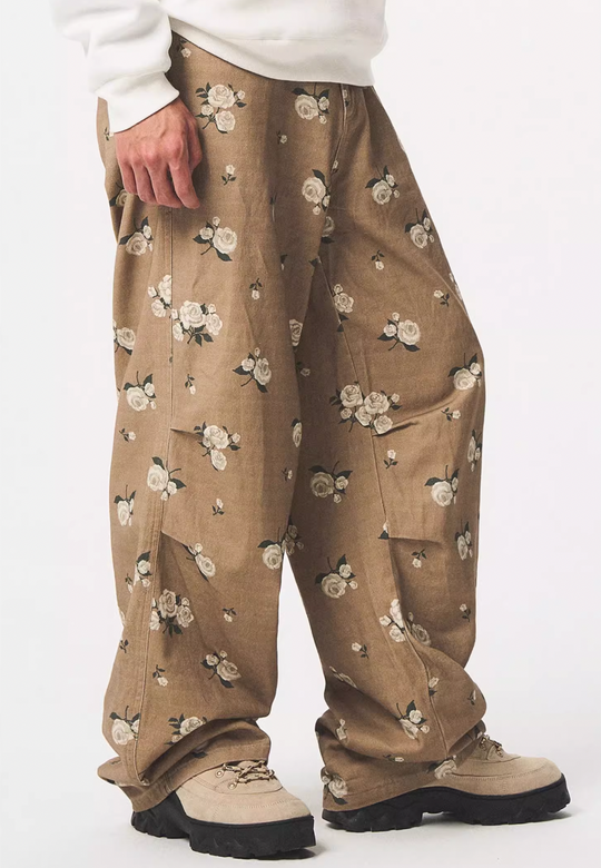 EMPTY REFERENCE Floral Baggy Work Pants | Face 3 Face