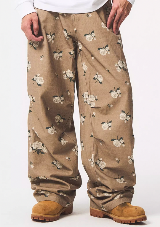EMPTY REFERENCE Floral Baggy Work Pants | Face 3 Face