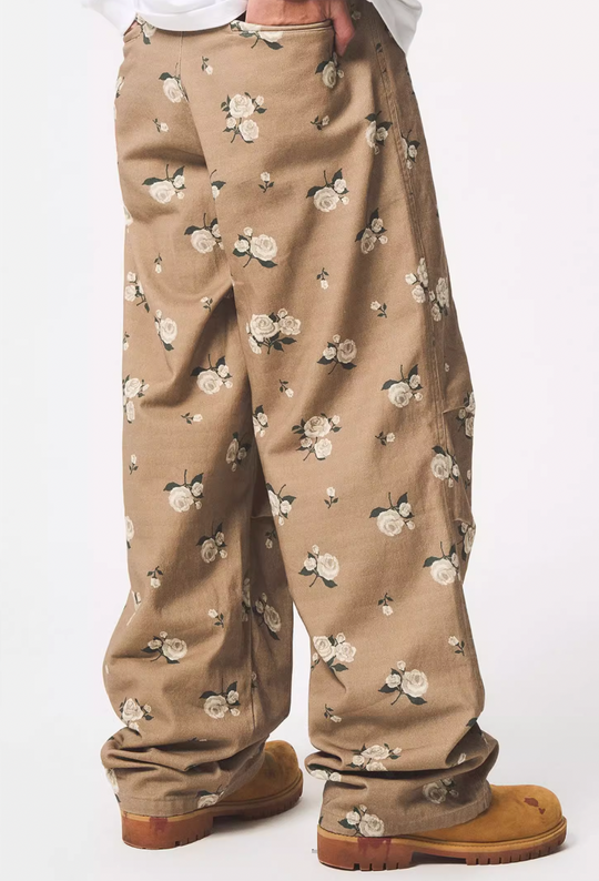 EMPTY REFERENCE Floral Baggy Work Pants | Face 3 Face