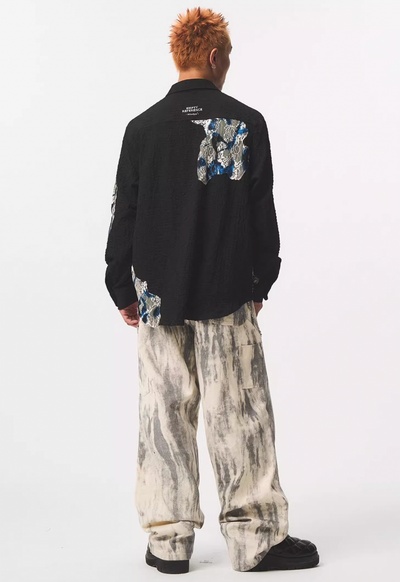 EMPTY REFERENCE Ink Printed Double Knee Work Pants | Face 3 Face