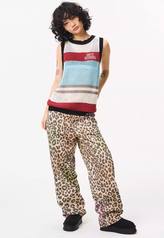 EMPTY REFERENCE Hand Painted Leopard Print Work Pants | Face 3 Face