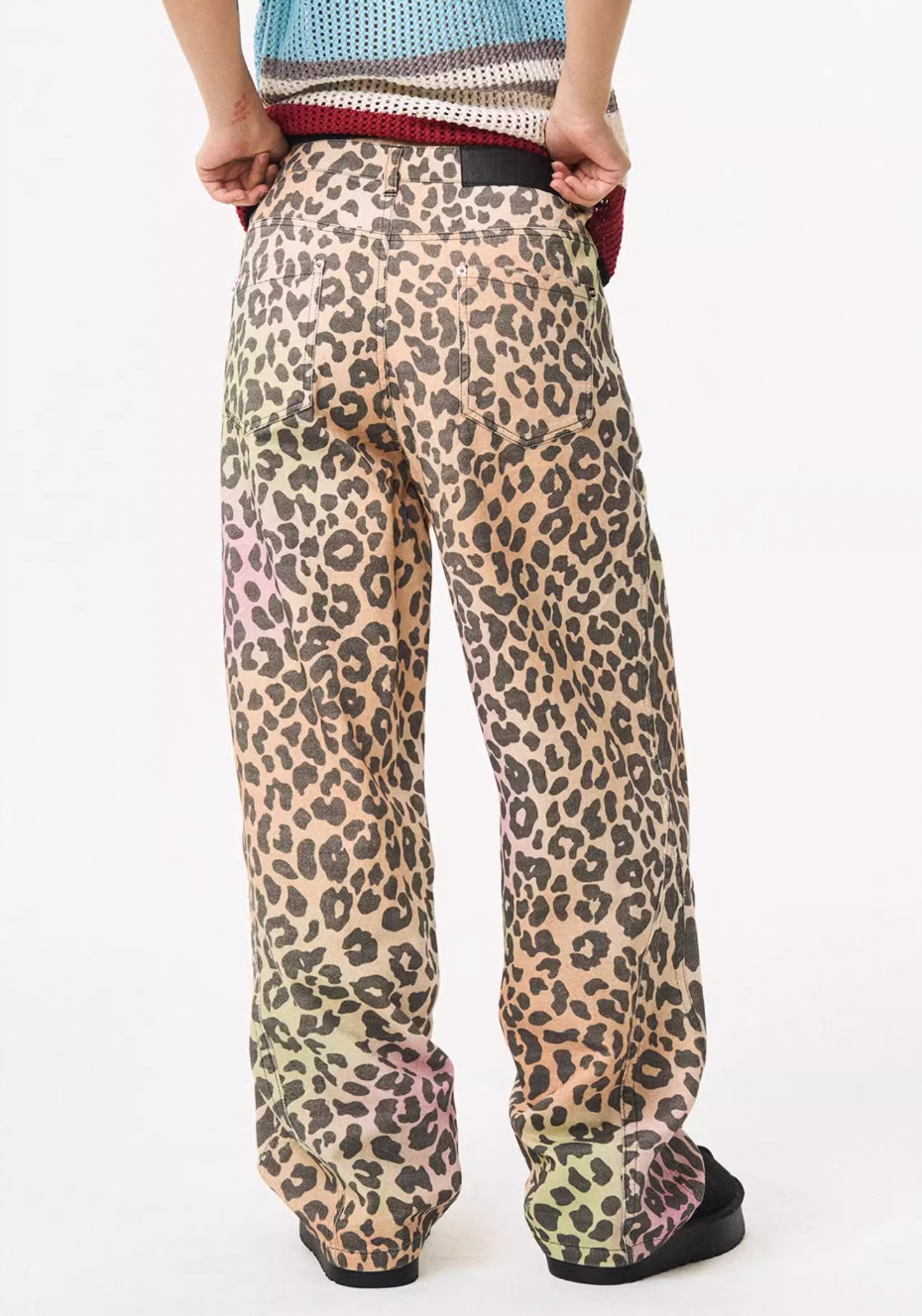EMPTY REFERENCE Hand Painted Leopard Print Work Pants | Face 3 Face