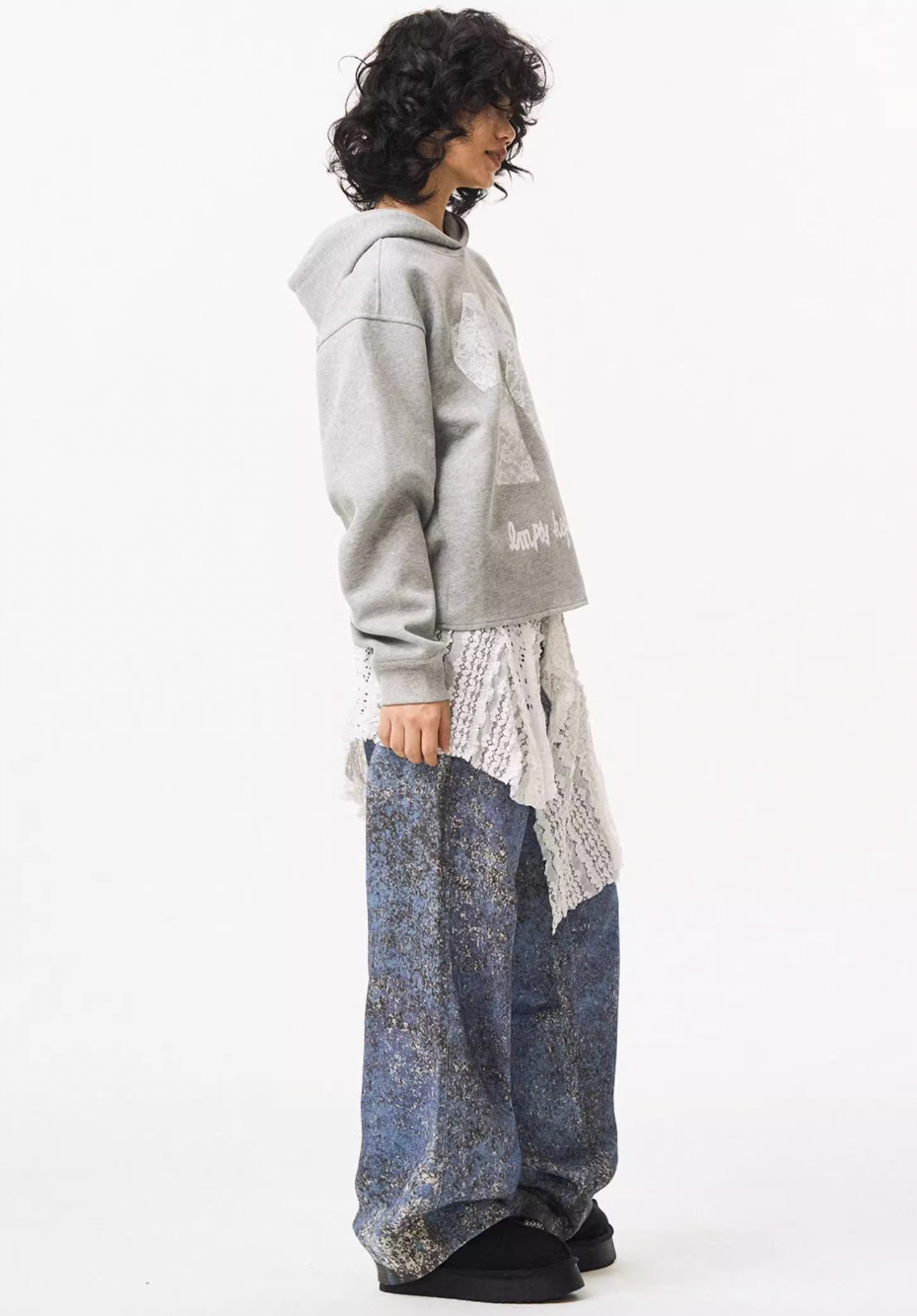 EMPTY REFERENCE Mottled Aged Print Work Pants | Face 3 Face