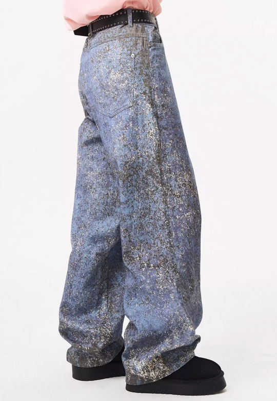 EMPTY REFERENCE Mottled Aged Print Work Pants | Face 3 Face
