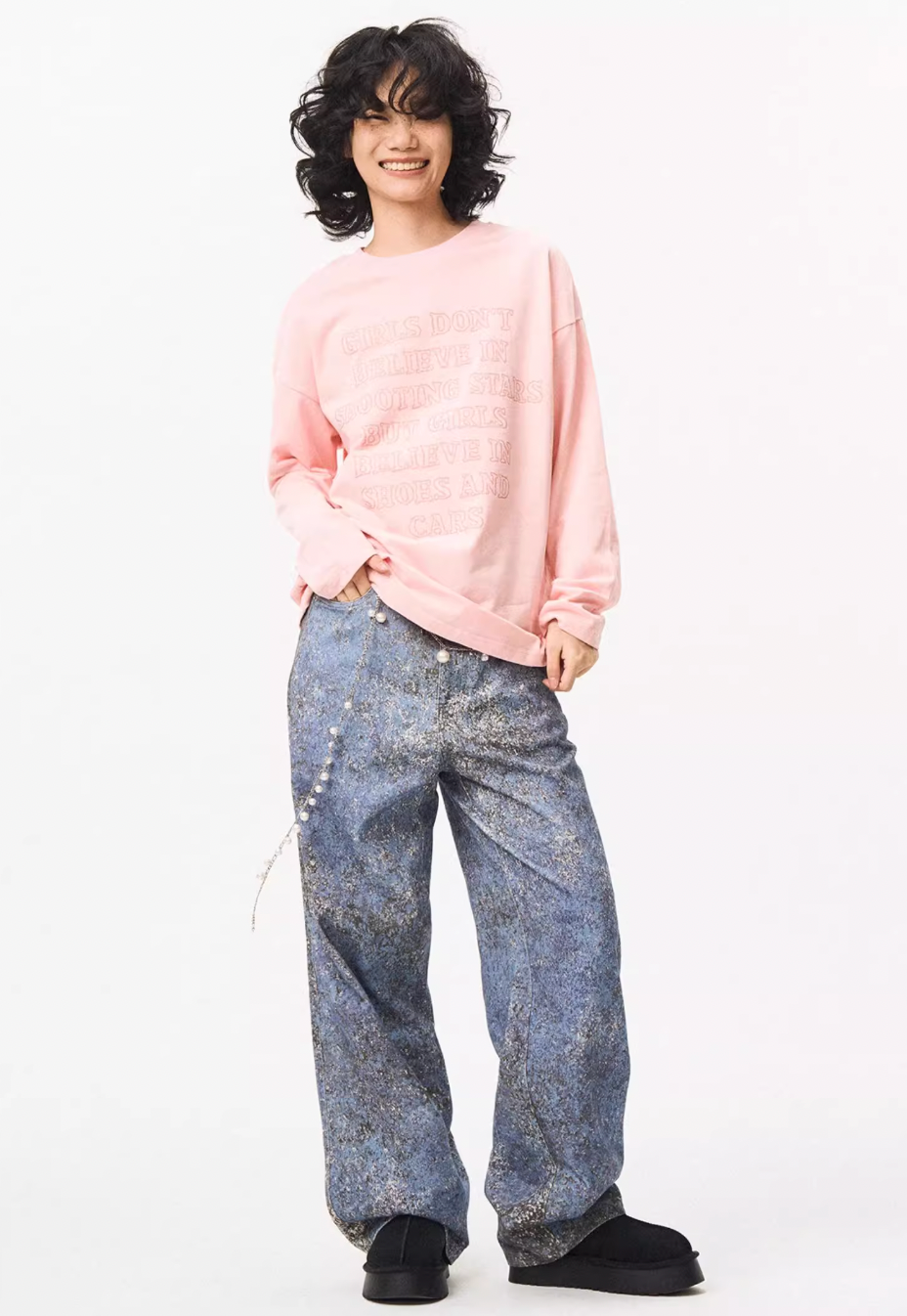 EMPTY REFERENCE Mottled Aged Print Work Pants | Face 3 Face