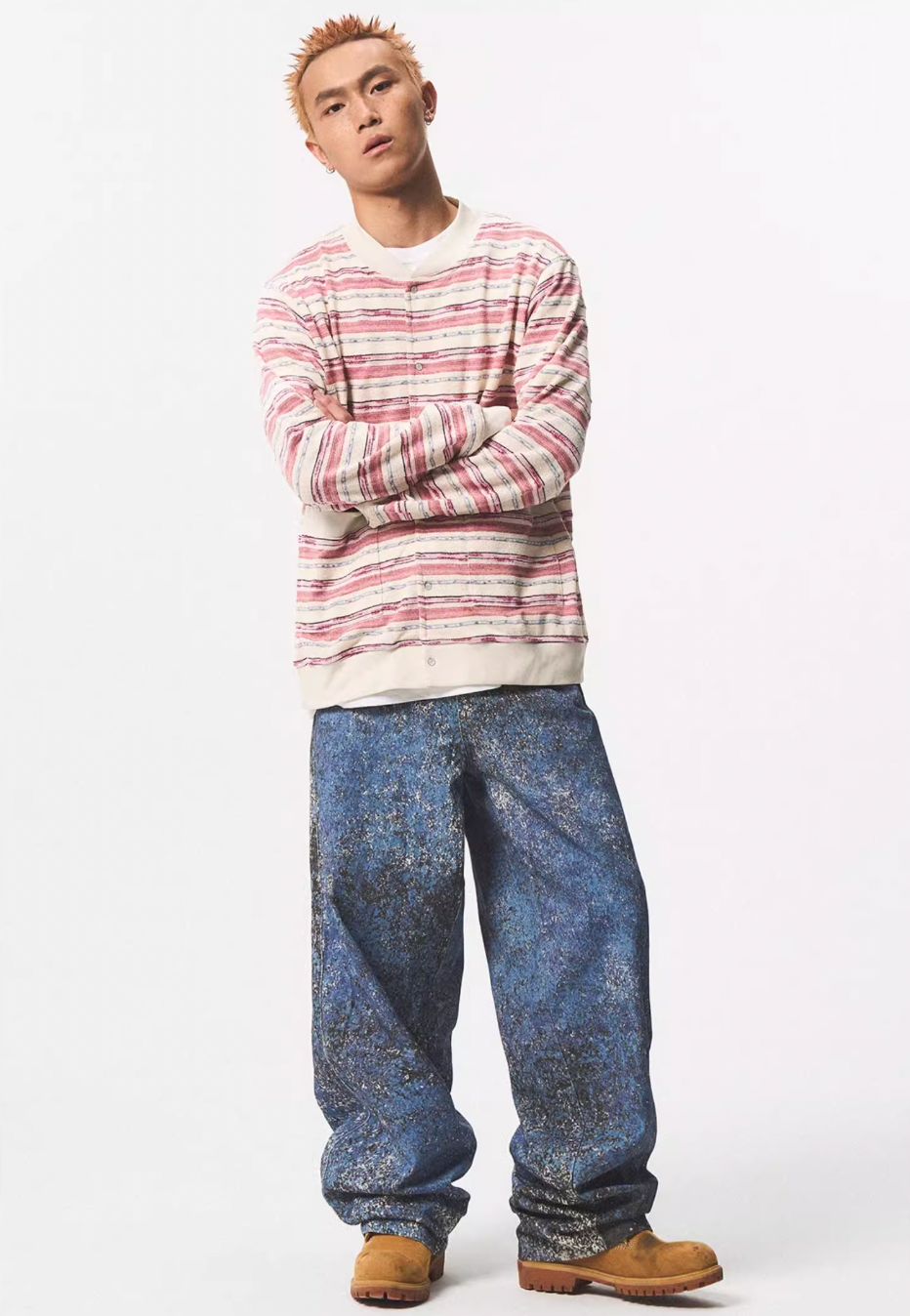 EMPTY REFERENCE Mottled Aged Print Work Pants | Face 3 Face