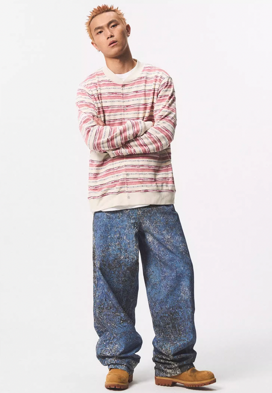 EMPTY REFERENCE Mottled Aged Print Work Pants | Face 3 Face