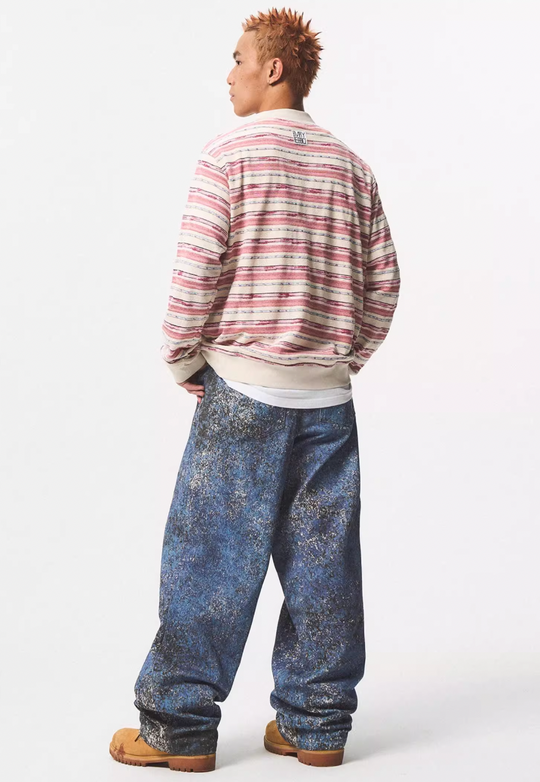 EMPTY REFERENCE Mottled Aged Print Work Pants | Face 3 Face