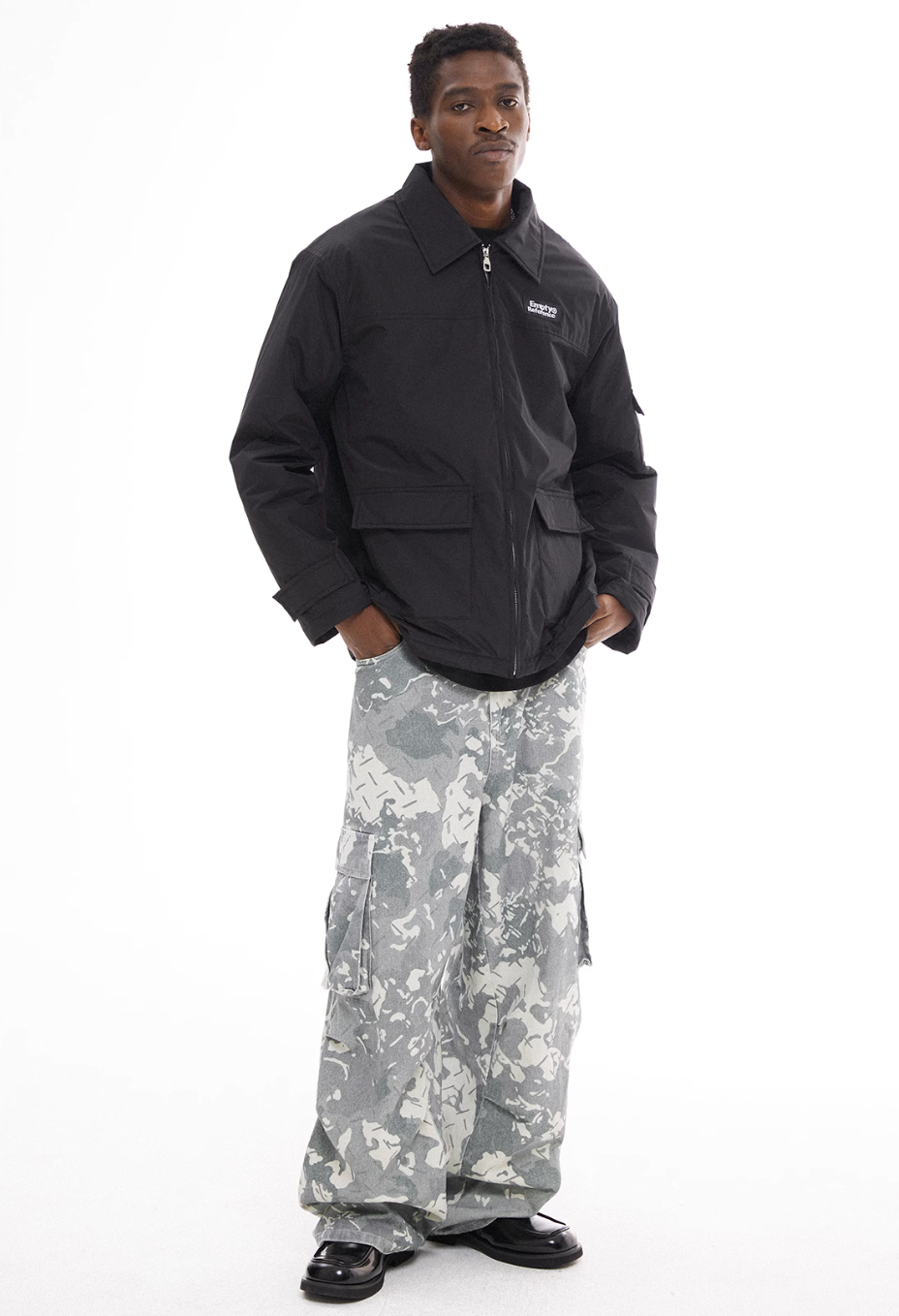 EMPTY REFERENCE Washed Camouflage Work Cargo Pants | Face 3 Face