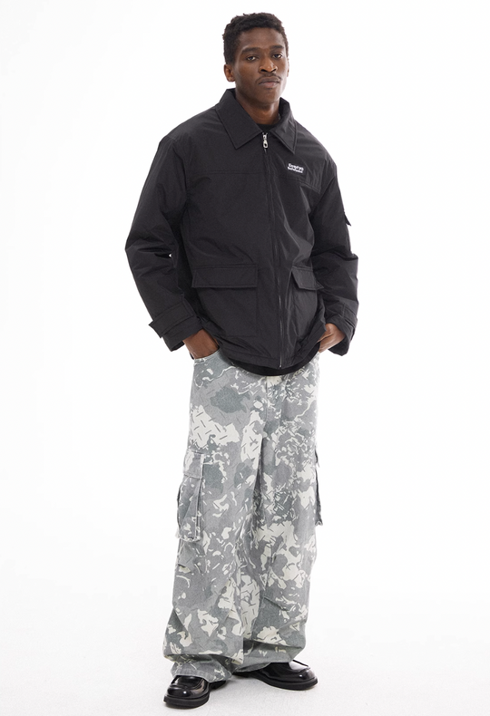 EMPTY REFERENCE Washed Camouflage Work Cargo Pants | Face 3 Face