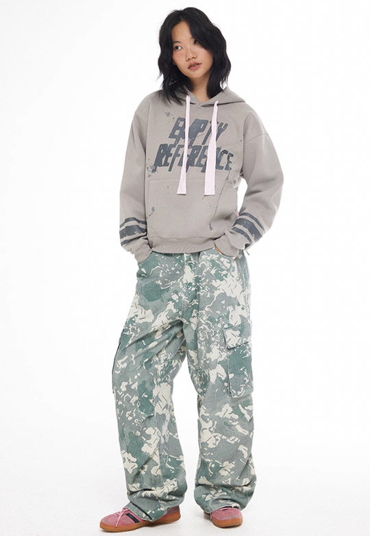 EMPTY REFERENCE Washed Camouflage Work Cargo Pants | Face 3 Face