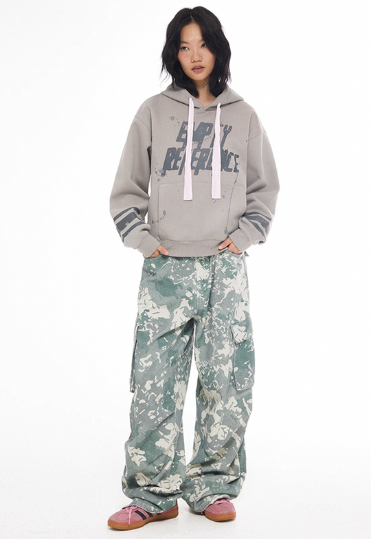 EMPTY REFERENCE Washed Camouflage Work Cargo Pants | Face 3 Face