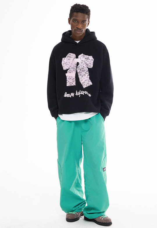 EMPTY REFERENCE Green Structure Split Design Loose Pants | Face 3 Face