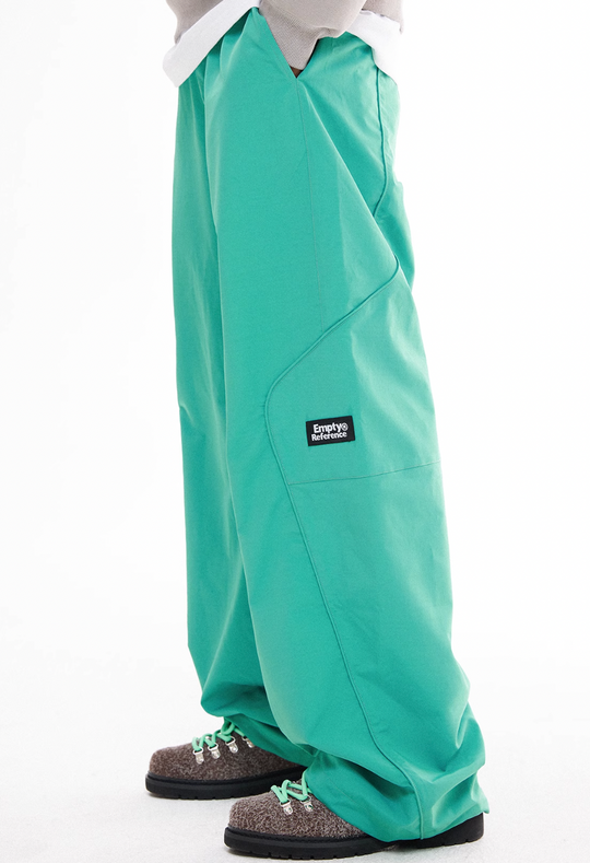 EMPTY REFERENCE Green Structure Split Design Loose Pants | Face 3 Face